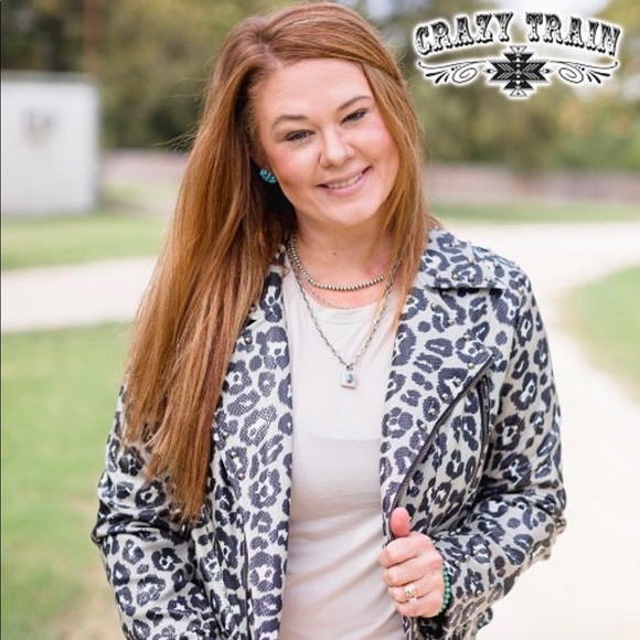 Crazy Train Leopard Print Jacket - Black and White - Picture 3 of 10
